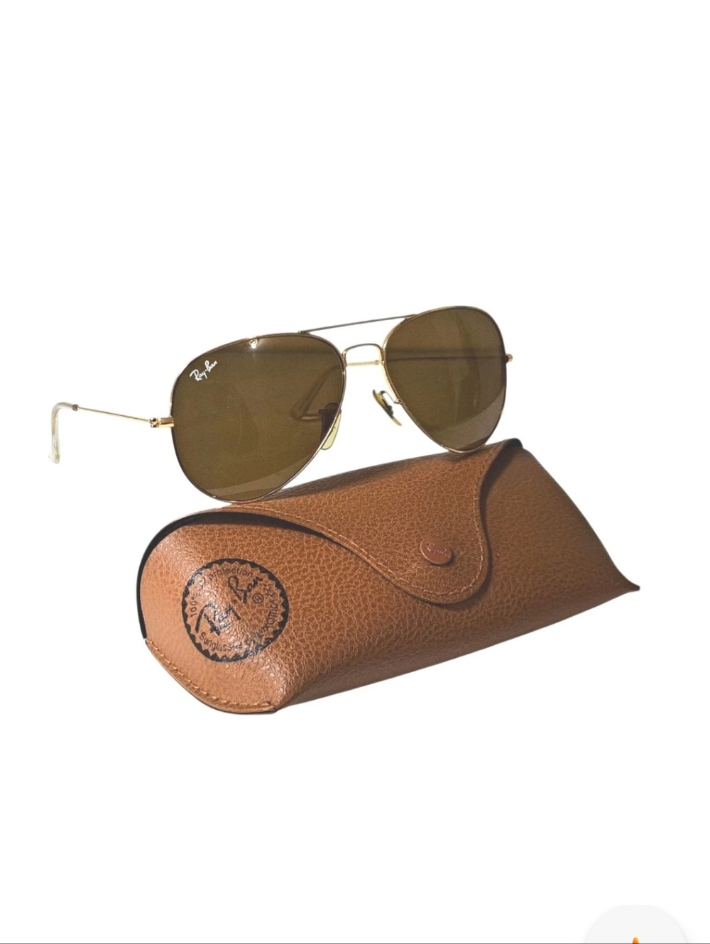 Rayban RB3025 Aviator Gold Brown Unisex Mint